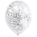 Balon Transparent cu Confetti Sparkle Silver