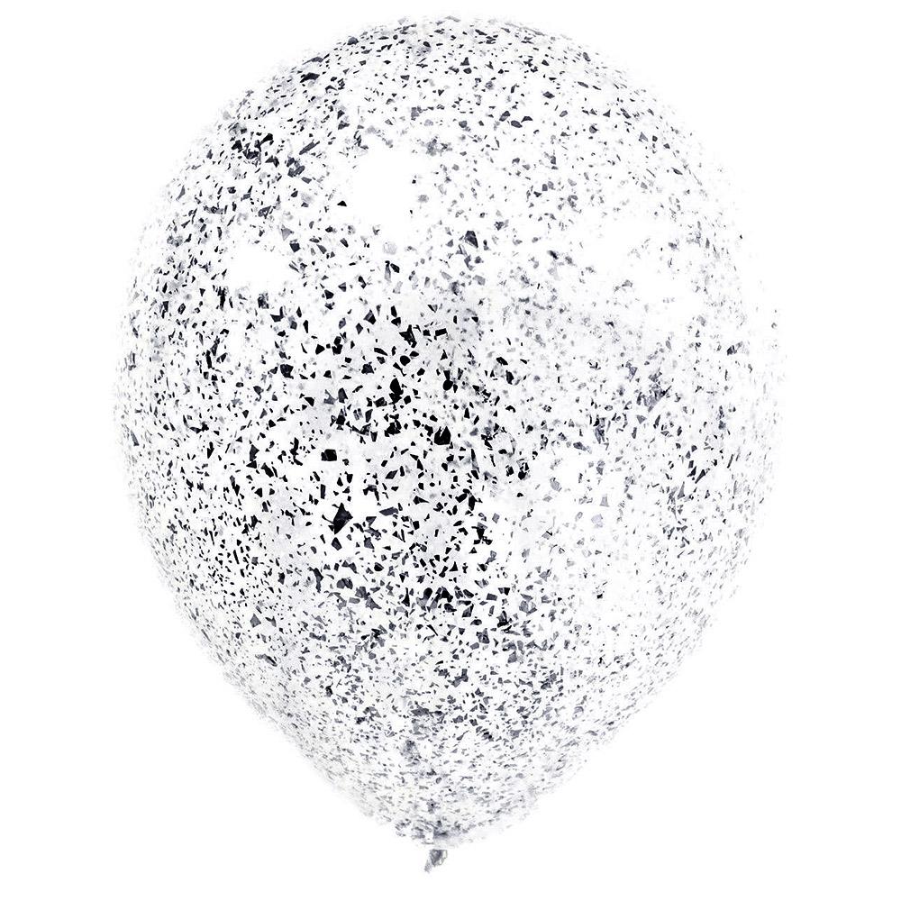 Balon Transparent cu Confetti Sparkle Silver