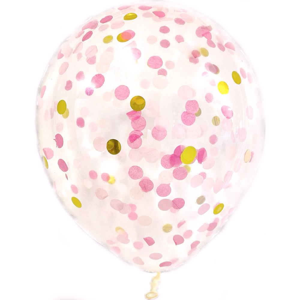 Balon Transparent cu Confetti Mix Rose
