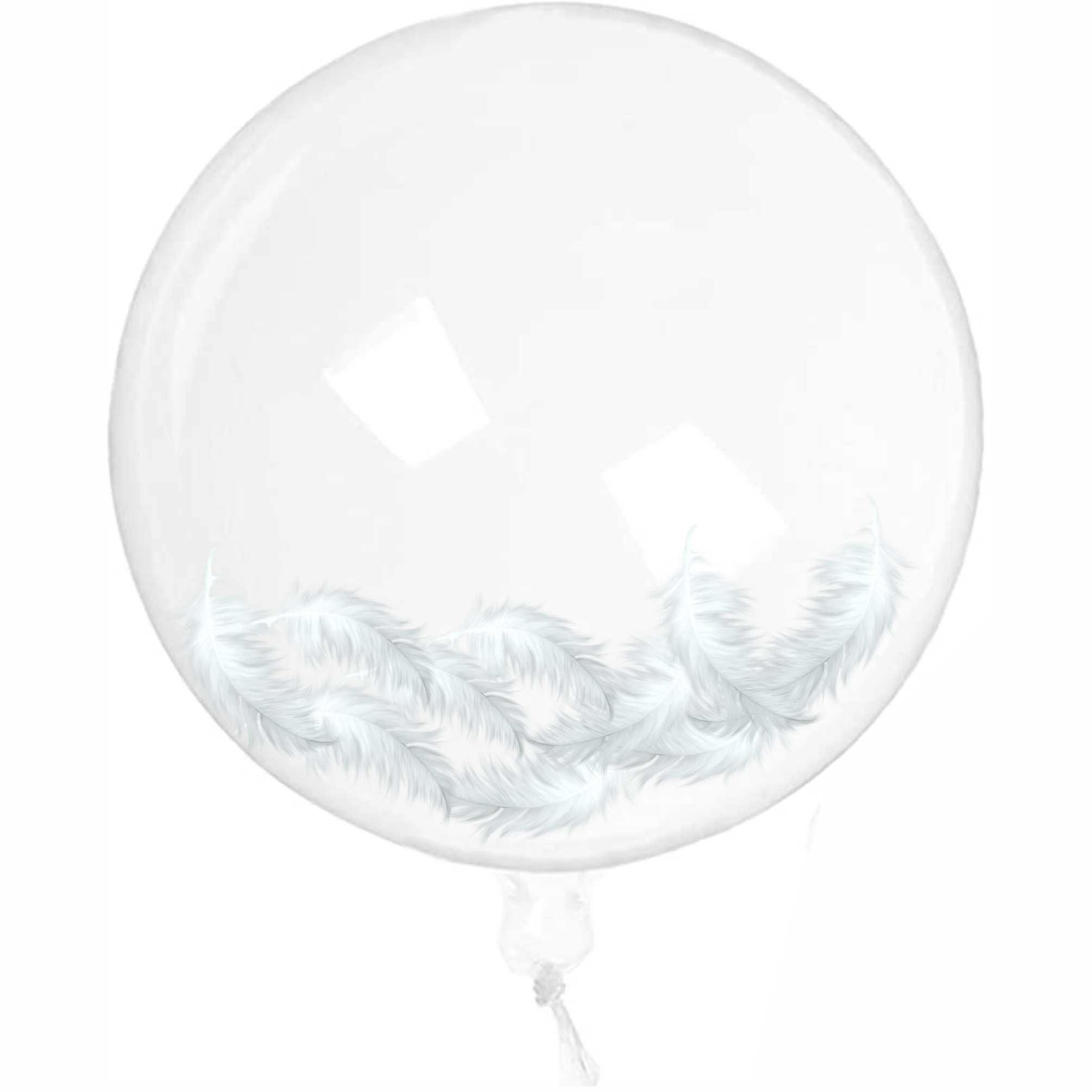 Bubble 60 cm cu Pene Albe