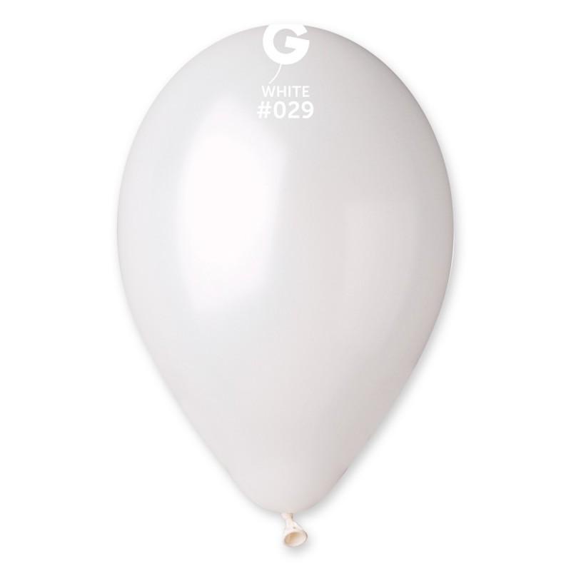 Balon Latex Metalic White 30 cm