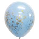 Balon Dublu BabyBlue cu Confetti Gold