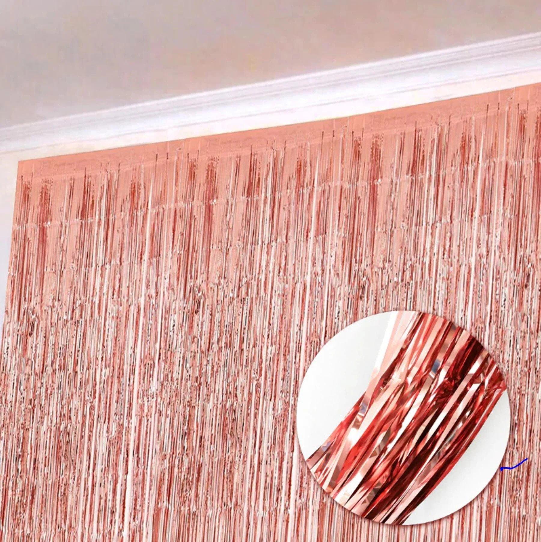 Perdea Ploiță Metalic Rose Gold 1×2 m
