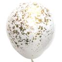 Balon Dublu White cu Confetti Gold