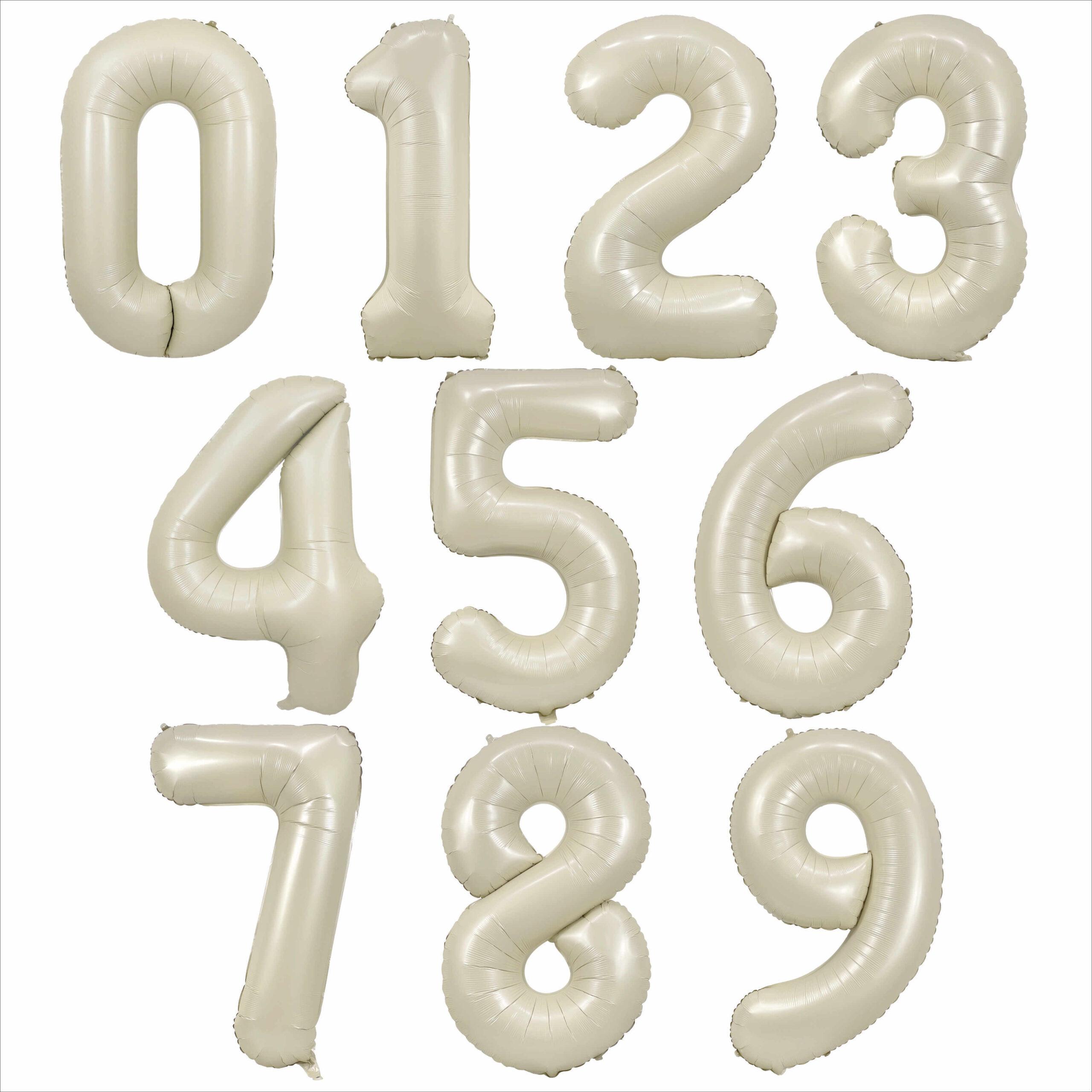 Balon Cifră Cream Slim cu heliu, 102 cm