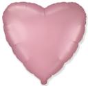 Inima Satin Pastel Pink cu Heliu 46cm