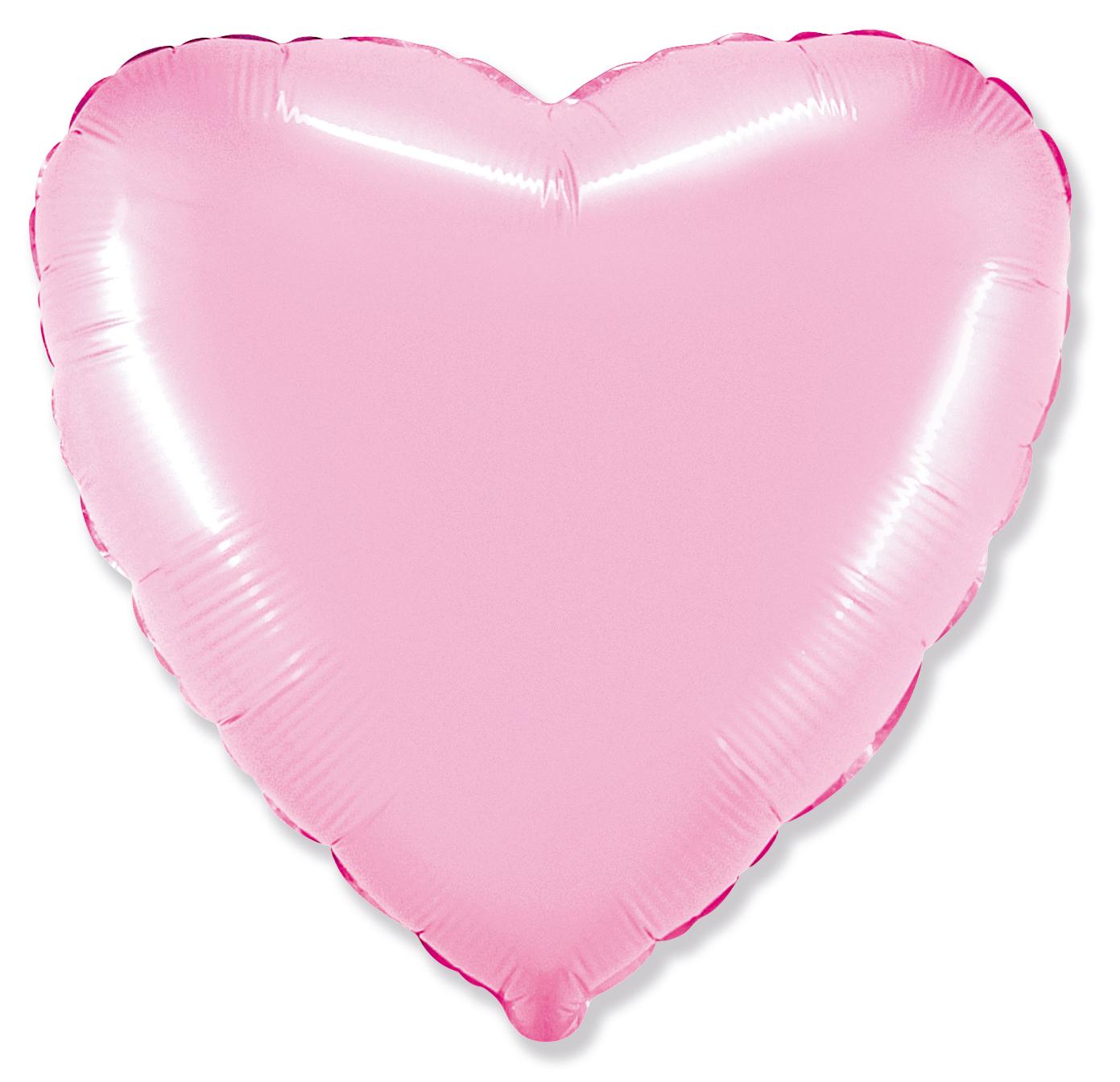 Inima Pastel Pink cu Heliu 46cm