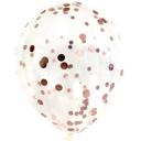 Balon Transparent cu Confetti Cercuri RoseGold