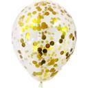 Balon Transparent cu Confetti Cercuri Gold