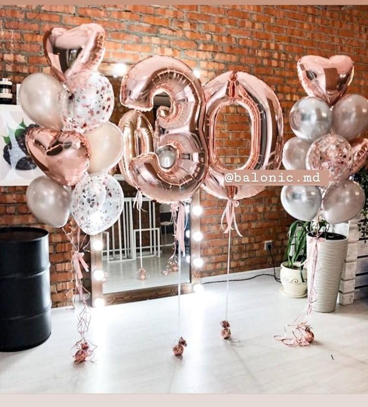 Set cu Cifre Rose Gold și Latex Argintiu – 2 Buchete Elegante | Nr. 12