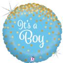 Balon Sparkle Its a Boy cu Heliu, 46 cm