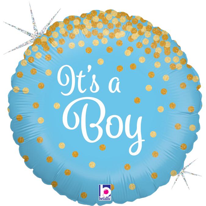 Balon Sparkle Its a Boy cu Heliu, 46 cm
