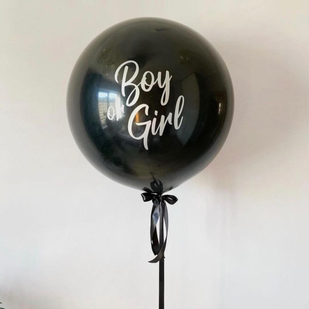 Balon Negru Boy or Girl cu heliu 80 cm