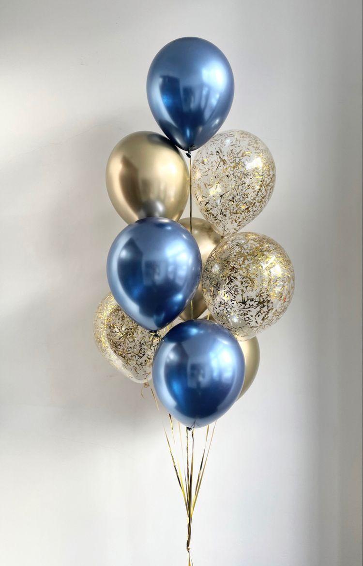 Set Blue River – Buchet cu Baloane Aurii și Albastre | Nr. 260