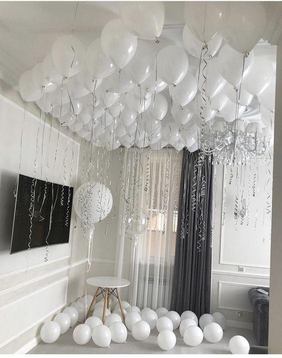 Set White Morning – Baloane Albe în Pod și Balon Alb cu Text | Nr. 198