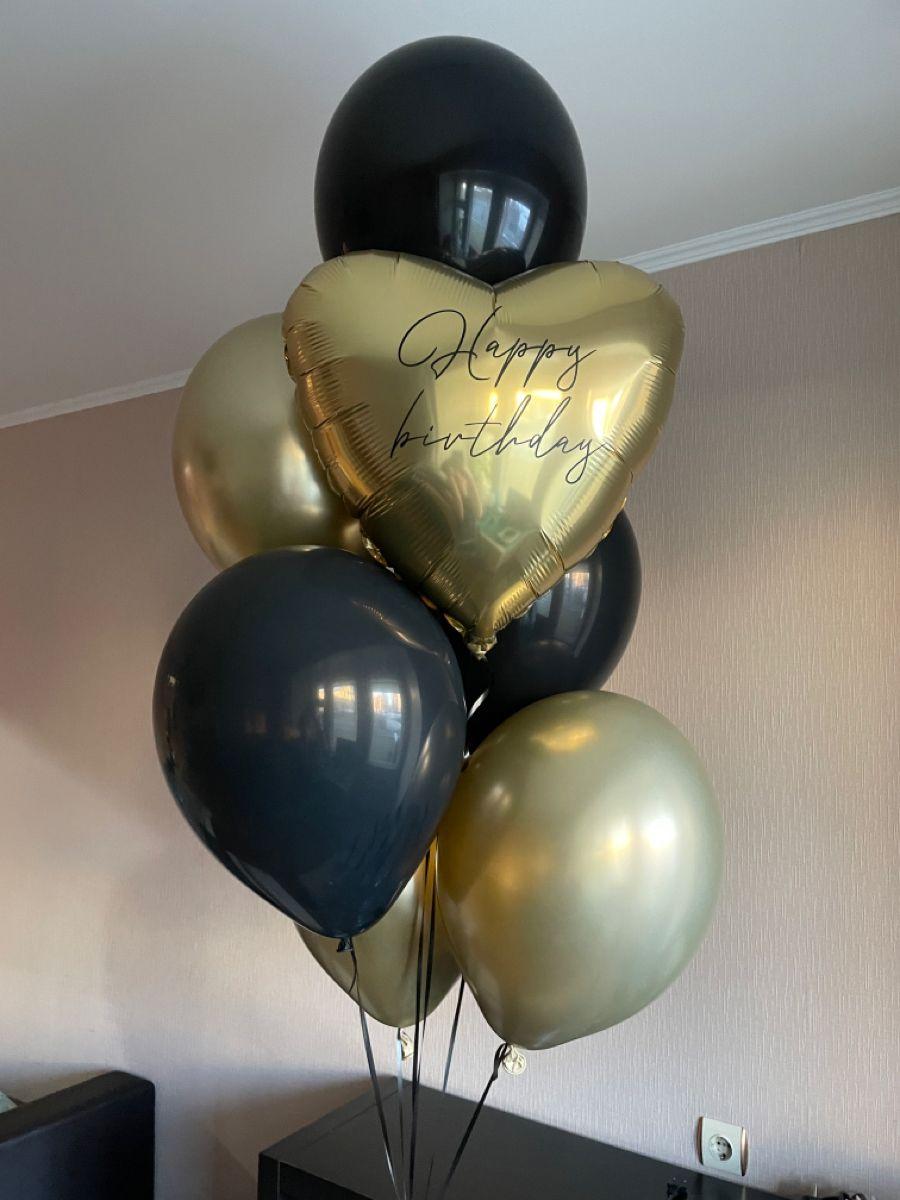 Set baloane heliu Gold Birthday – Nr. 338