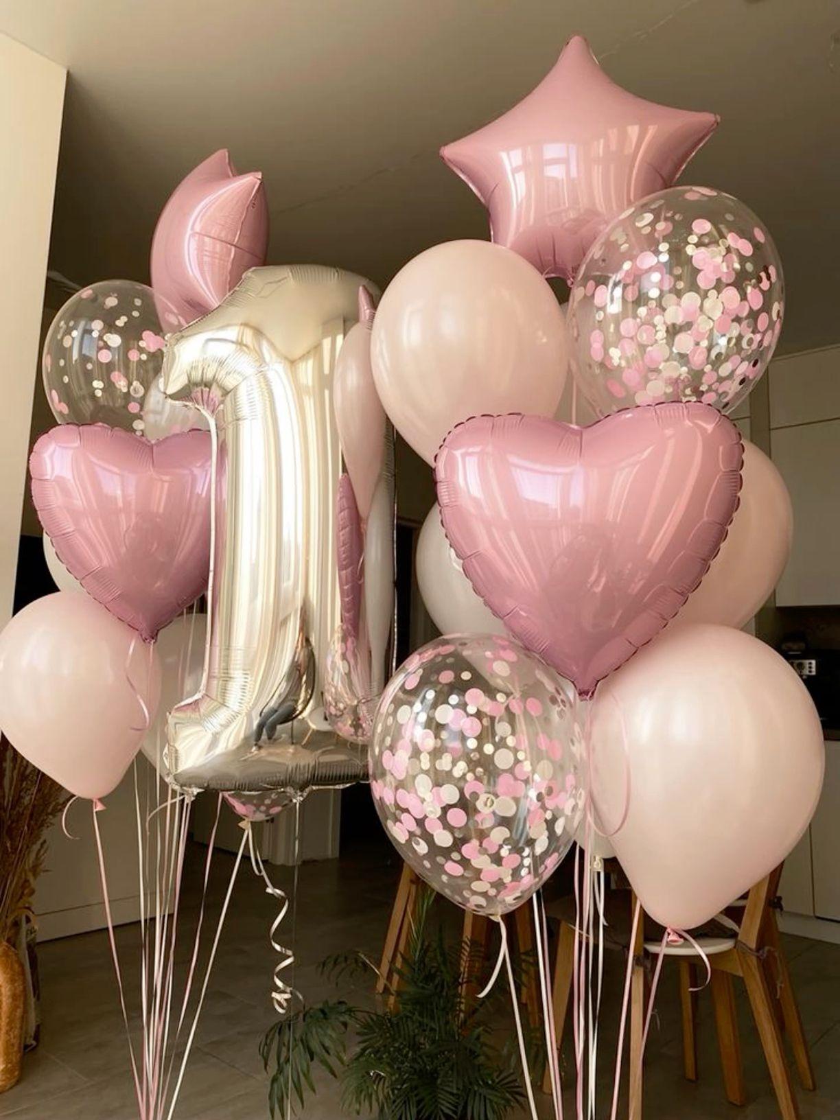 Set baloane heliu Happy Pink – Nr. 360