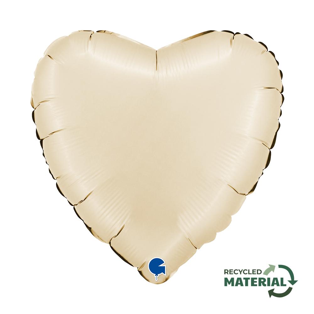 Inima Satin Cream 46 cm cu heliu