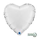 Inima Satin White cu heliu 46 cm