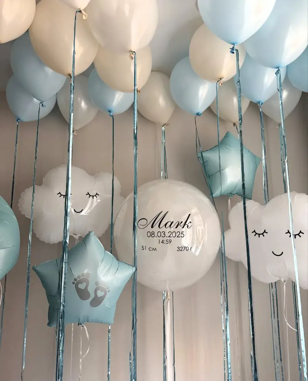 Set baloane heliu Blue Skye – Nr. 494